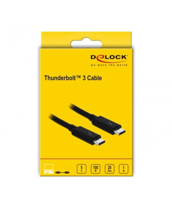 Delock Thunderbolt 3 USB-C 3.1 Gen2 Male/Male 100W PD Black 84845