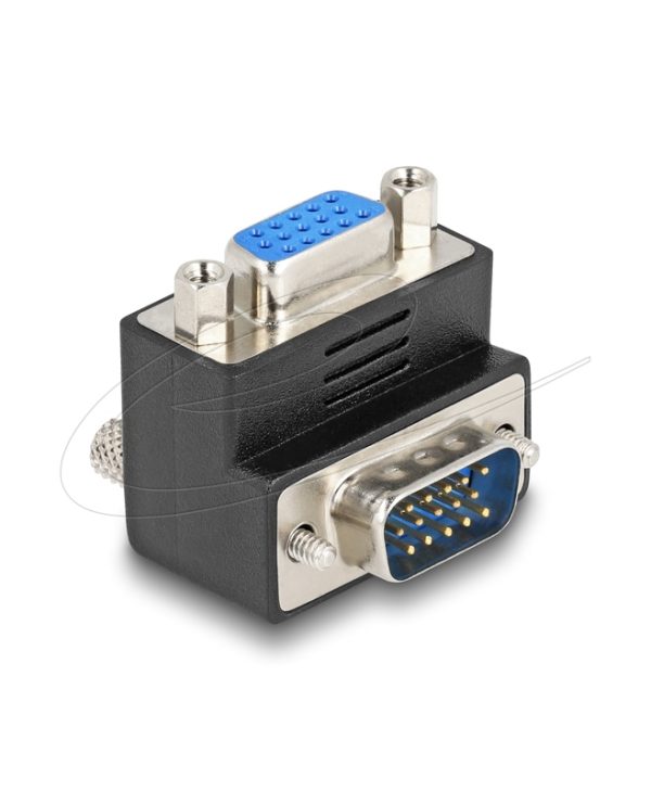 Delock Adapter VGA Male to VGA Female 90° Angled Black 65171