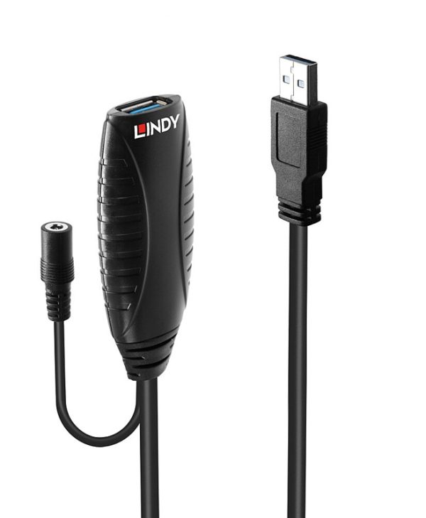 Lindy USB-A 3.0 Male to USB-A Female Active Extention Black 10m 43156
