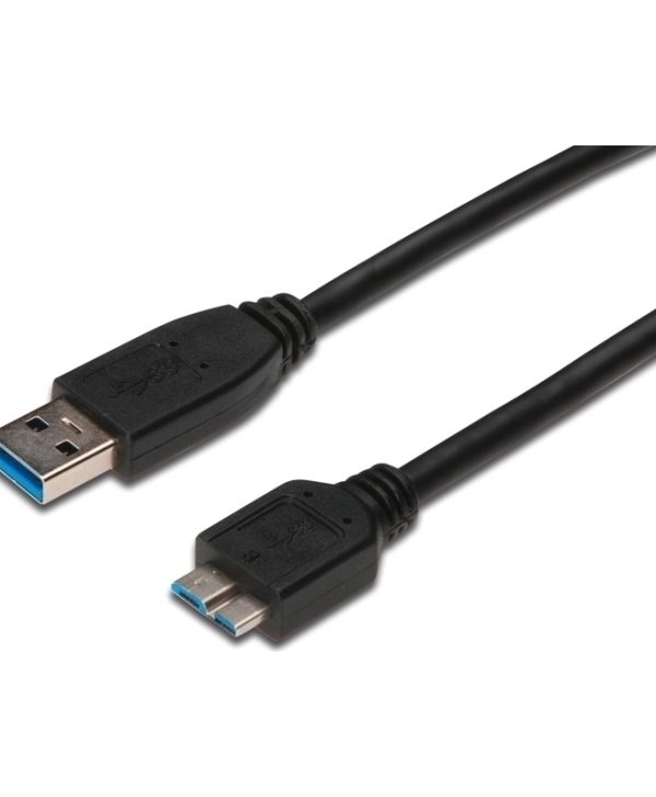 Digitus USB-A 3.0 Male to MicroUSB-B 3.0 Male 0.25m Black AK-300117-003-S
