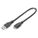 Digitus USB-A 3.0 Male to MicroUSB-B 3.0 Male 0.25m Black AK-300117-003-S - Image 2