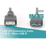 Digitus USB-A 3.0 Male to MicroUSB-B 3.0 Male 0.25m Black AK-300117-003-S - Image 3