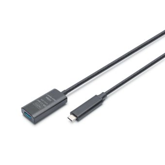 Digitus USB-C 3.1 Male to USB-A 3.1 Female 5m Active Extendion Black DA-73113