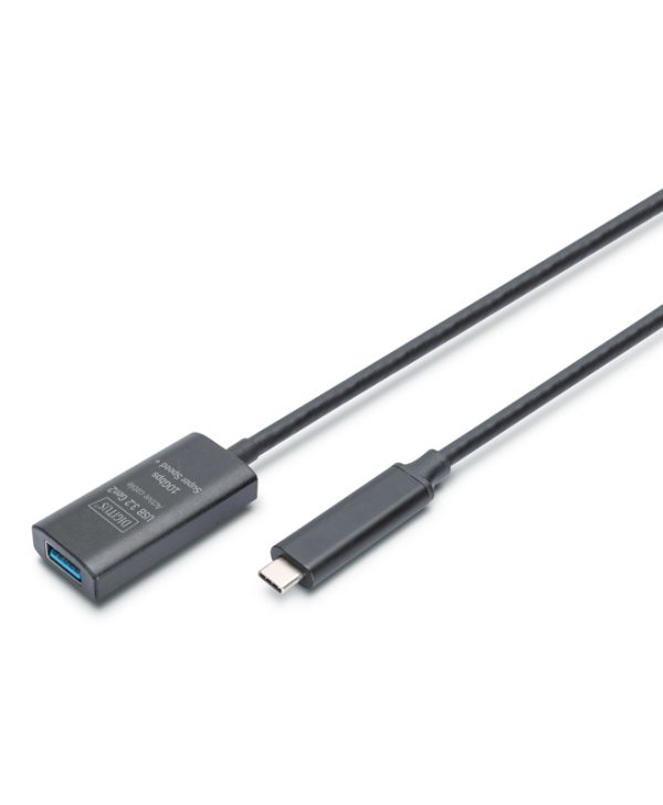 Digitus USB-C 3.1 Male to USB-A 3.1 Female 5m Active Extendion Black DA-73113