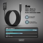 Digitus USB-C 3.1 Male to USB-A 3.1 Female 5m Active Extendion Black DA-73113 - Image 4