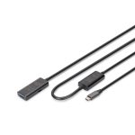 Digitus USB-C 3.0 Male to USB-A 3.0 Female 10m Active Extension Black DA-73111