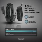 Digitus USB-C 3.0 Male to USB-A 3.0 Female 10m Active Extension Black DA-73111 - Image 6