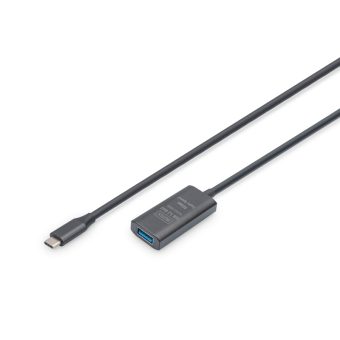 Digitus USB-C 3.0 Male to USB-A 3.0 Female 5m Active Extension Black DA-73110