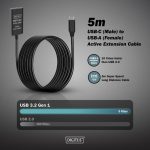 Digitus USB-C 3.0 Male to USB-A 3.0 Female 5m Active Extension Black DA-73110 - Image 5