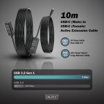 Digitus USB-C 3.0 Male to USB-C 3.0 Female 10m Active Extension Black DA-73109 - Image 6
