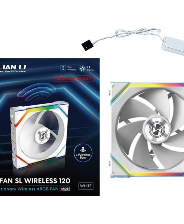 Lian Li Uni Fan SL Wireless 120 ARGB 12cm Case Fan Reverse White G99.12RSL1W1W.00