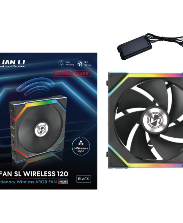 Lian Li Uni Fan SL Wireless 120 ARGB 12cm Case Fan Reverse Black G99.12RSL1W1B.00