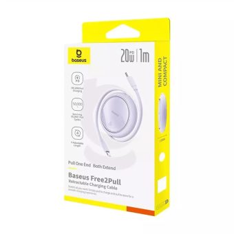 Baseus Free2Pull Retractable USB-C Male to Lightning Male 20W 1m Purple P10364501511-00