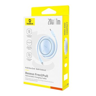 Baseus Free2Pull Retractable USB-C Male to Lightning Male 20W 1m Blue P10364501311-00