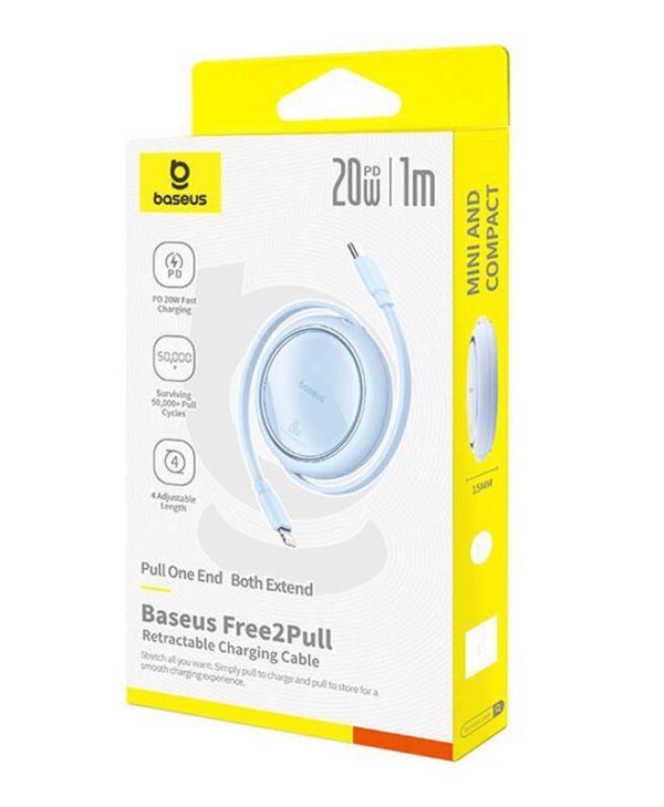 Baseus Free2Pull Retractable USB-C Male to Lightning Male 20W 1m Blue P10364501311-00