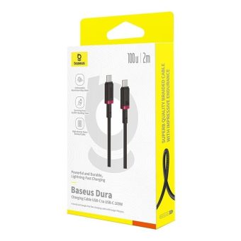 Baseus Dura Braided Cable USB-C 2.0 to USB-C 2.0 100W 2m Black Red P10377803U01-03