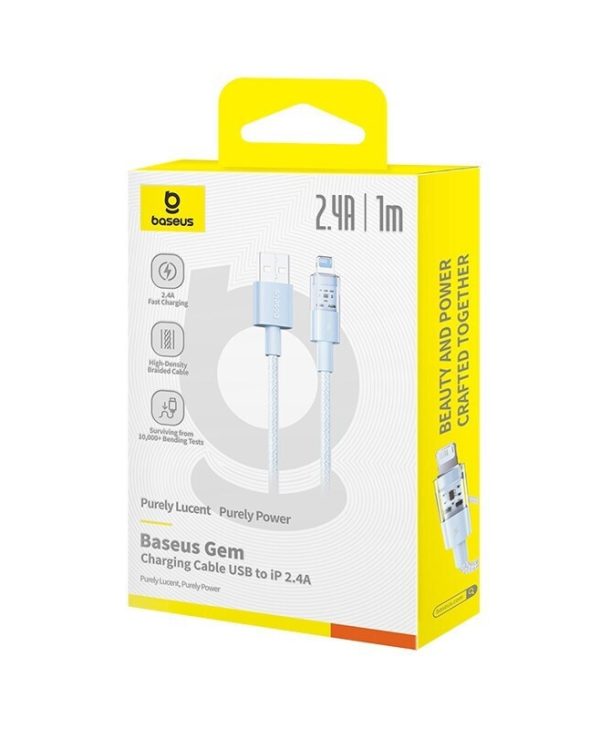 Baseus Gem Braided Cable USB-A 2.0 to Lightning 2.4A 1m Blue P10373003311-00