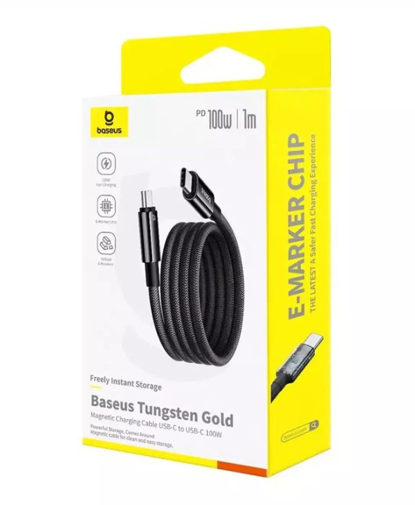 Baseus Tungsten Magnetic USB-C 2.0 Male to USB-C 2.0 Male fast 100W 1m Black P10319805111-00