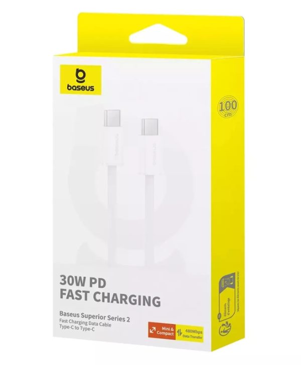 Baseus Superior USB-C 2.0 Male to USB-C 2.0 Male 30W 1m White P10365200211-00