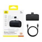 Baseus Compact Built in Lightning Power Bank 5000 mAh 20W Black P10068307113-00 - Image 4