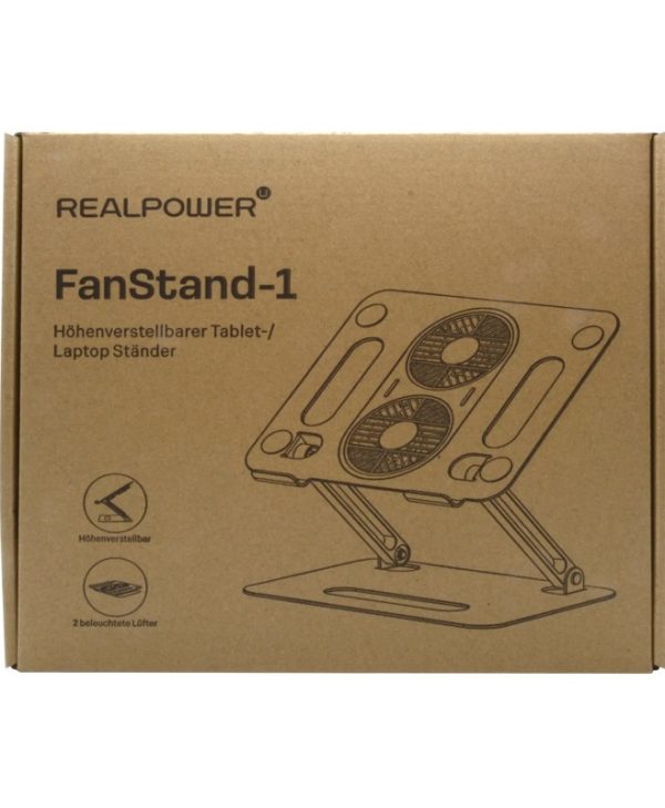 RealPower FanStand-1 Notebook/Tablet Silver 495562