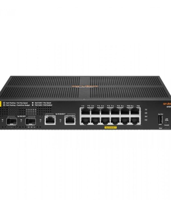 HPE Aruba CX 6000 14x RJ-45, 2x SFP Gigabit PoE+ Desktop/Rackmount Managed Switch R8N89A