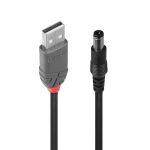 Lindy Cable USB-A 2.0 Male - 5.5mm DC 1.5m Black 70267
