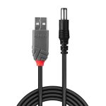 Lindy Cable USB-A 2.0 Male - 5.5mm DC 1.5m Black 70267 - Image 2