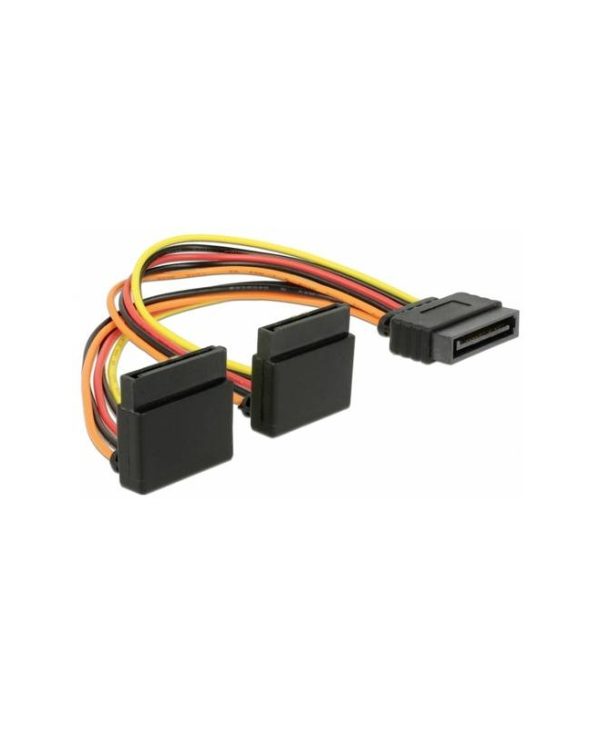 Delock Sata Power Cable 1xSata Male 15-pin To 2xSata Power Female 15-pin 15cm 60170