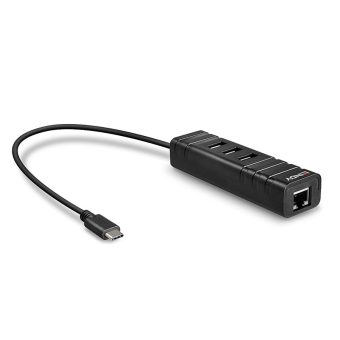Lindy Usb-C Hub 3.1 Male To Gigabit Lan/3 Usb-A 43249