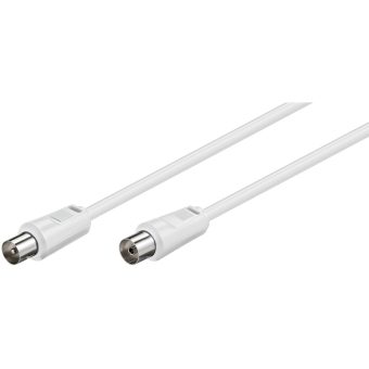 Goobay Antenna Cable IEC Connector Male/ IEC Connector Female 2.50 m White 11511
