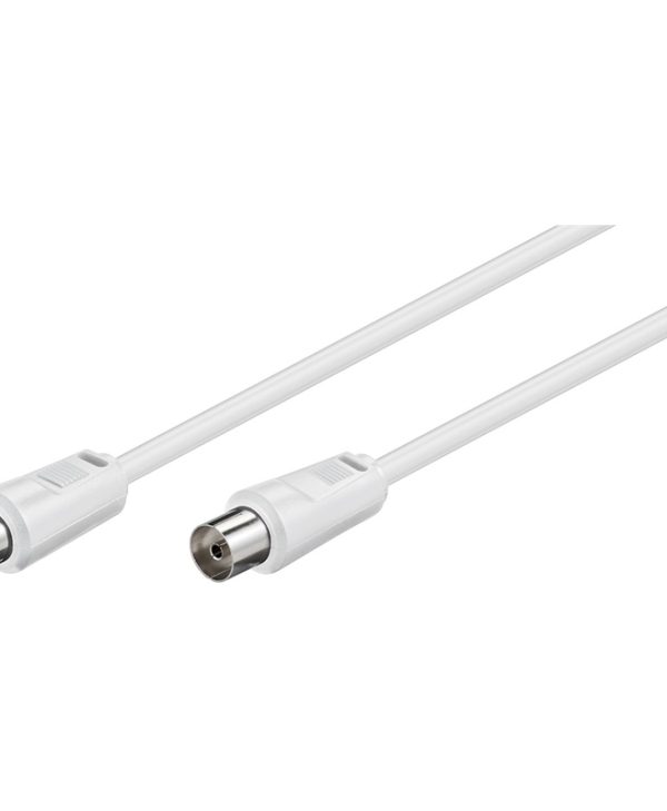 Goobay Antenna Cable IEC Connector Male/ IEC Connector Female 2.50 m White 11511