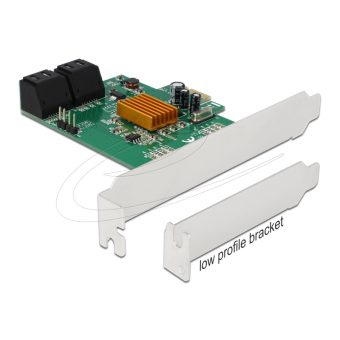 Delock 4 Port SATA PCI-E Card (With Low Profile Bracket, 2 x 2 Pin Header For LED) 90382