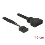 Delock USB 9-Pin USB Header Female/ 19-Pin USB Header Male 0.45 m Black 83776