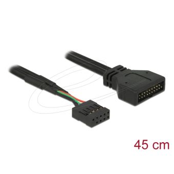 Delock USB 9-Pin USB Header Female/ 19-Pin USB Header Male 0.45 m Black 83776