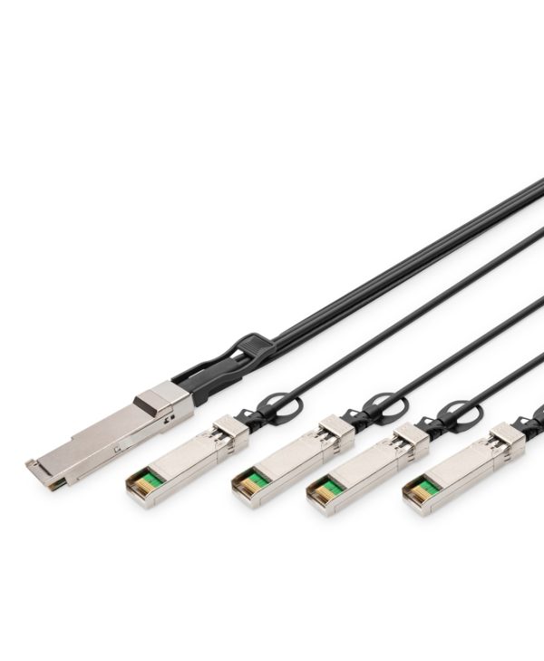 Digitus 40GQSFP+ to 4XSFP+ DAC Breakout Cable 1 m Black DN-81321
