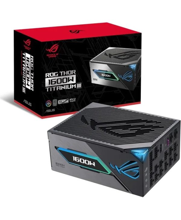 Asus ROG Thor Titanium III 1600W 13.5cm Fully-Modular 80+ Titanium PCIe 5.1 Black 90YE00V1-B0NA00