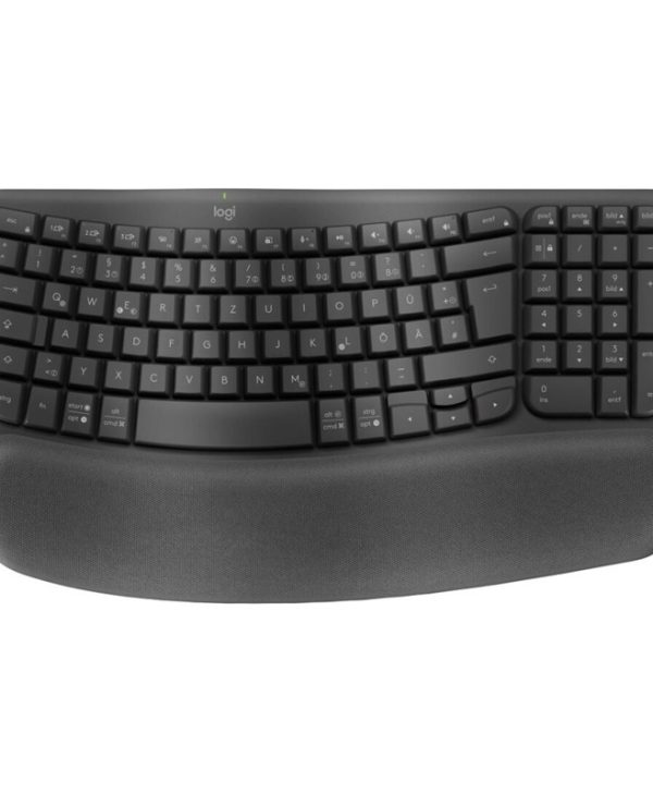 Logitech Ergo Wave Keys Keyboard With Built In Palmrest Graphite 920-012304