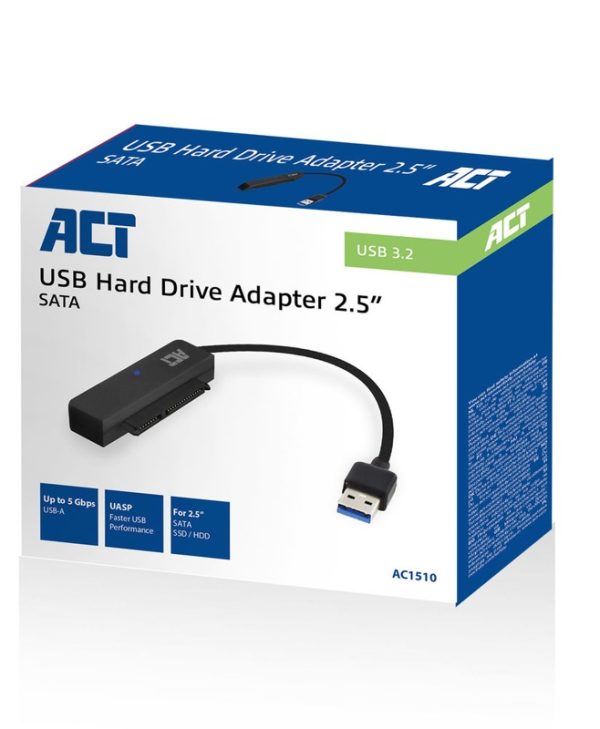 Act USB 3.2 to Sata III Adapter for 2.5" HDD/SSD 0.15m Black AC1510