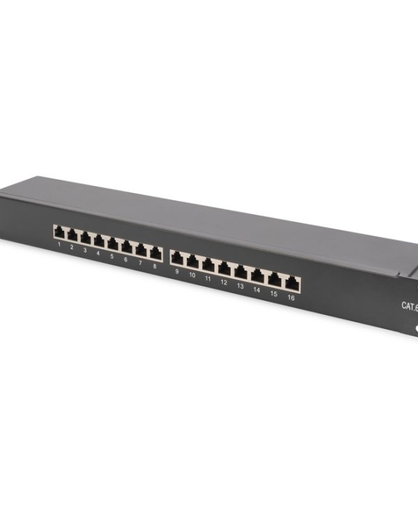 Digitus 19" Cable Patch Panel 1U Class E Cat6 16 ports Black DN-91616S-B