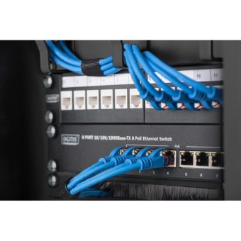Digitus 10" Rackmount 0.5U Cable Brush Management Panel  Black DN-10-ORG-1-2U-B