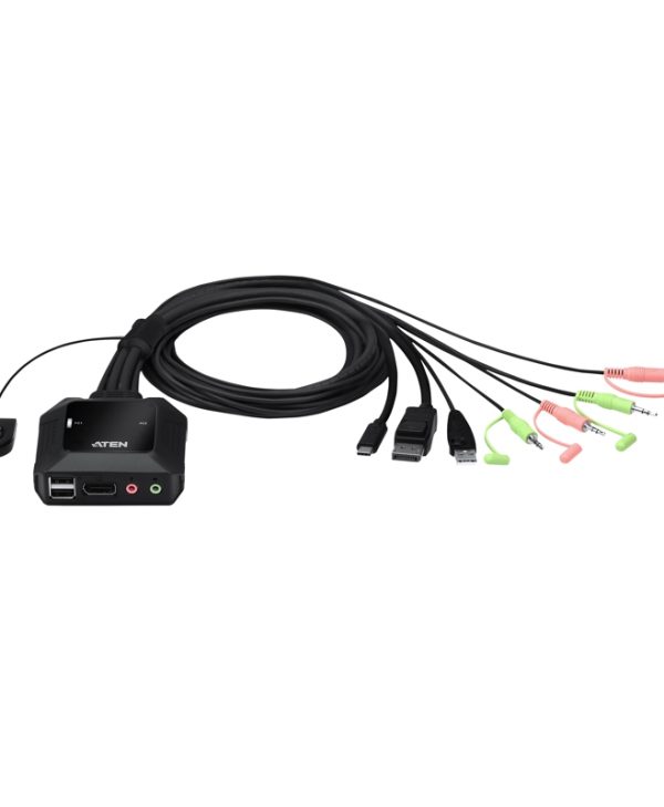 Aten KVM 2 Port USB-C DisplayPort Hybrid Switch CS52DP