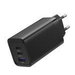 Vention Wall GaN Charger3-Port USB 2XUSB-C, 1XUSB-A PD65W Black FEDB0-EU