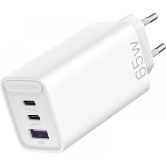 Vention Wall GaN Charger 2XUSB-C,1XUSB-A PD65W White FEDW0-EU