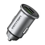 Vention Mini Style Aluminium Car Charger 1XUSB-A, 1XUSB-C PD20W Gray FFBH0
