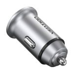 Vention Mini Style Aluminium Car Charger 1XUSB-A, 1XUSB-C PD20W Gray FFBH0 - Image 2