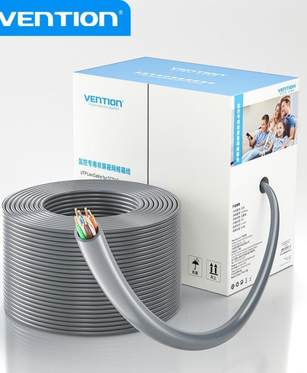 Vention UTP Cat.5e PoE Oxygen-Free Copper Cable for CCTV Camera 305M Gray IJCH305