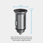 Vention Mini Style Aluminium Car Charger 2XUSB-A PD30W Gray FFEH0 - Image 2