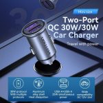 Vention Mini Style Aluminium Car Charger 2XUSB-A PD30W Gray FFEH0 - Image 3
