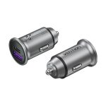Vention Mini Style Aluminium Alloy Type Car Charger 1XUSB, 1XUSB-C PD30W Gray FFFH0